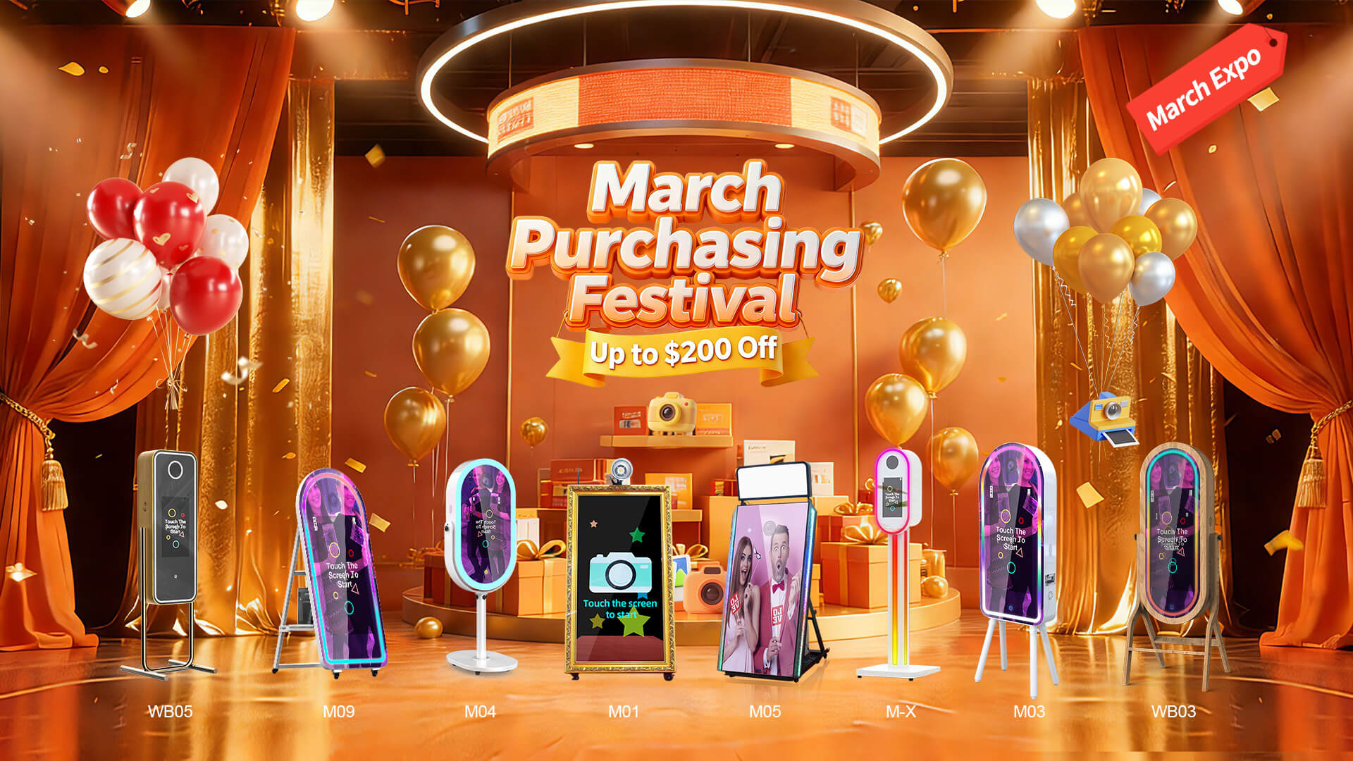 PhoPrint after-sales service team inspecting mirror photobooth equipment before shipment.