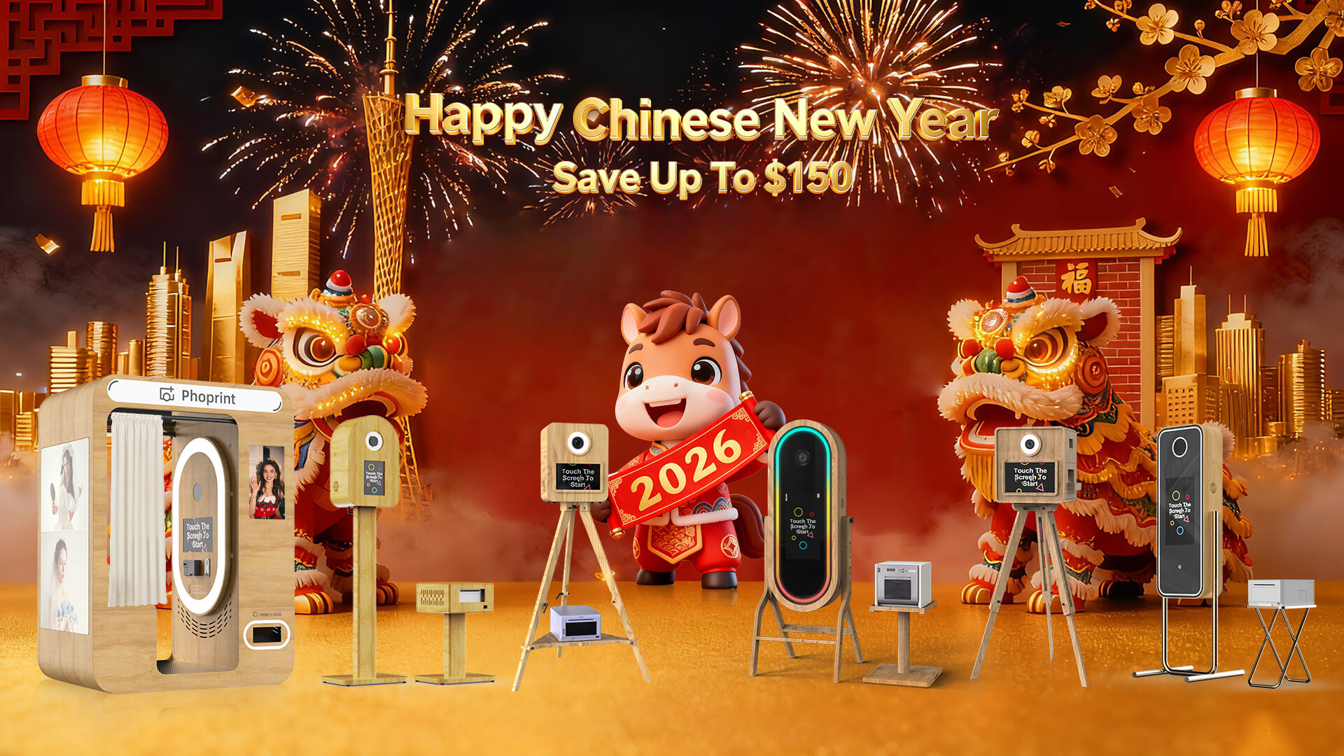 A business owner reviewing a positive ROI report next to their new photo booth