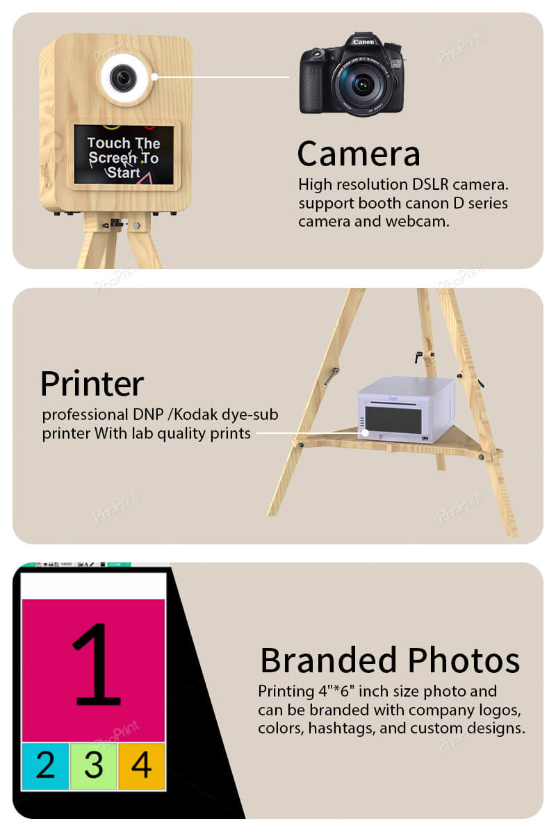 phoprint wood photo booth wholesaler