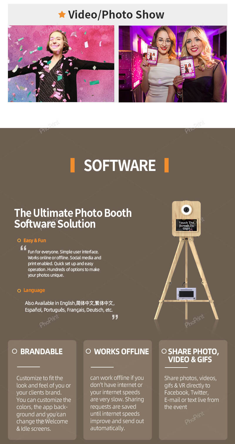 phoprint wood photo booth china