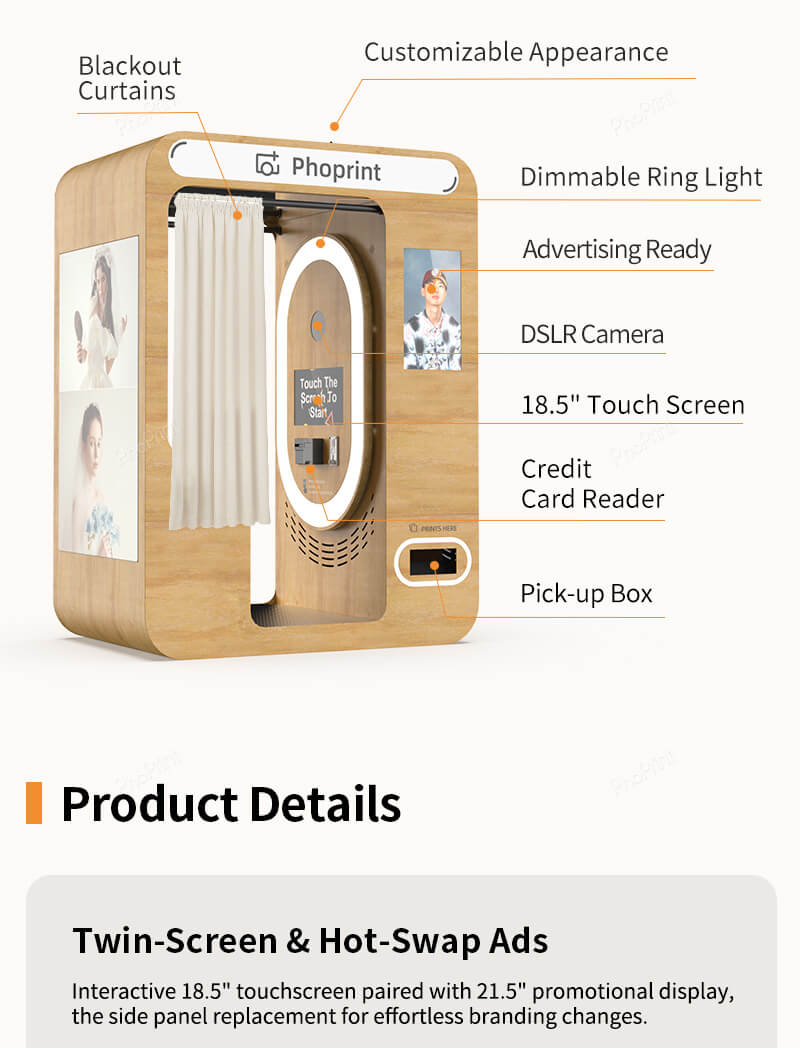 High-End Oak Photo Booth