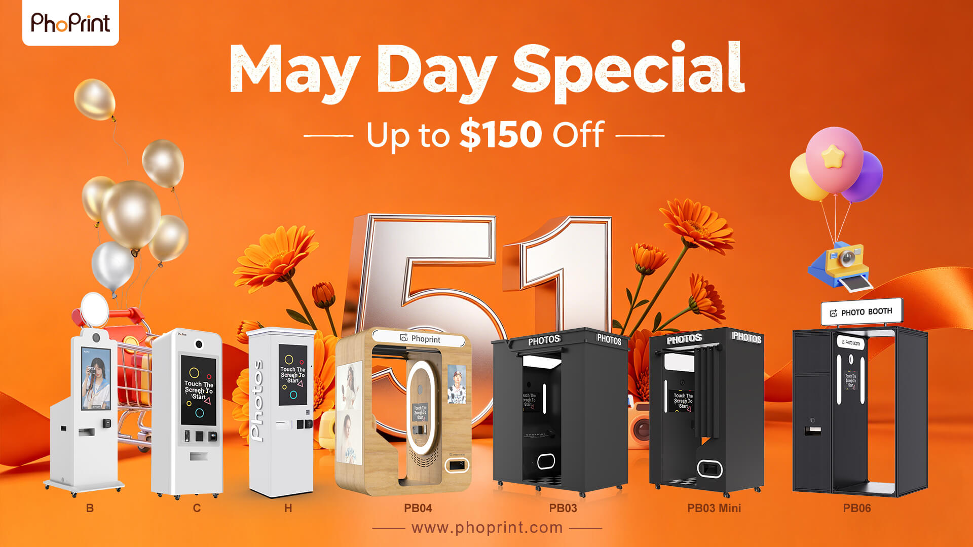 photobooth factory direct sales with May Day discount for business buyers