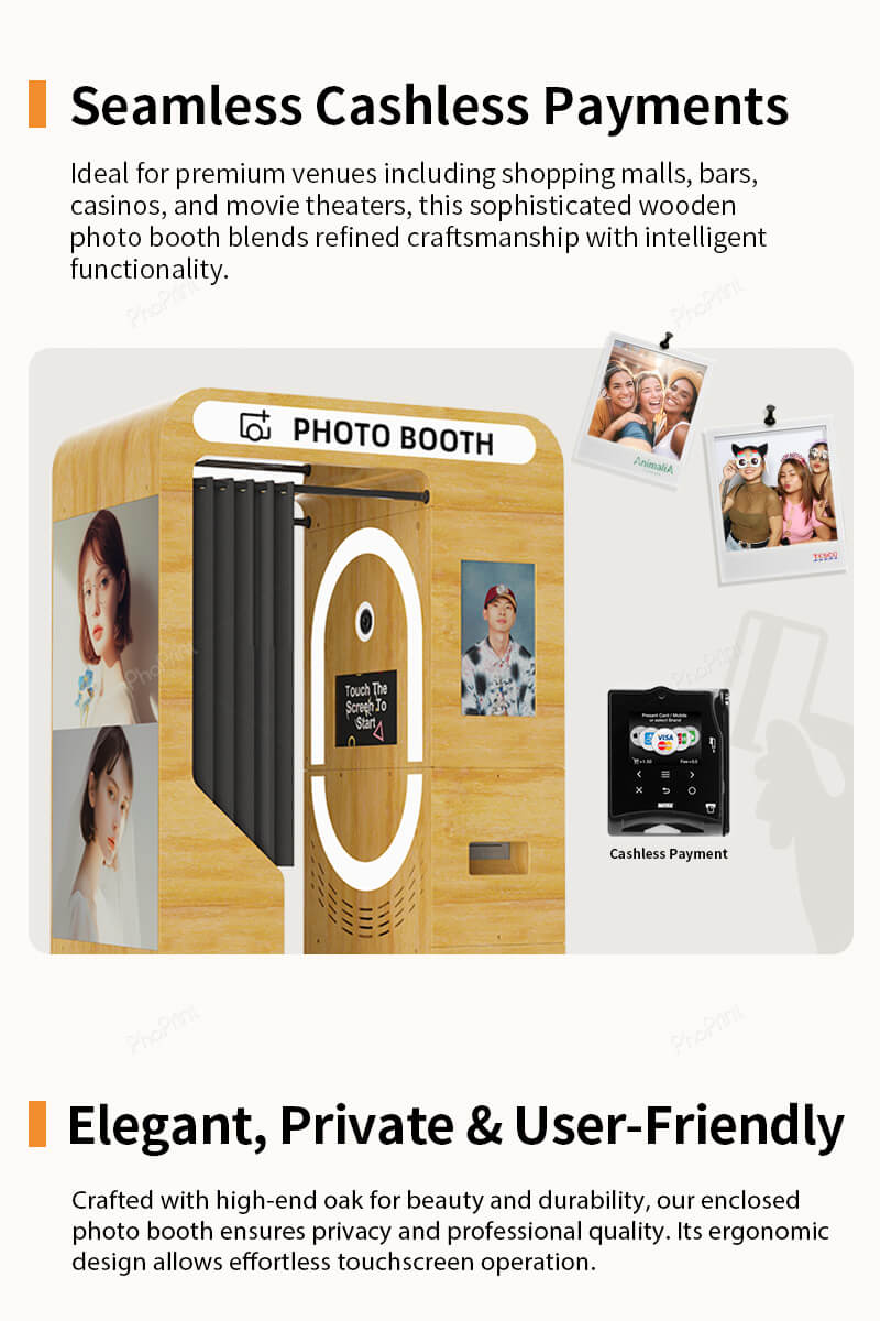 enclosed photo booth for chain stores