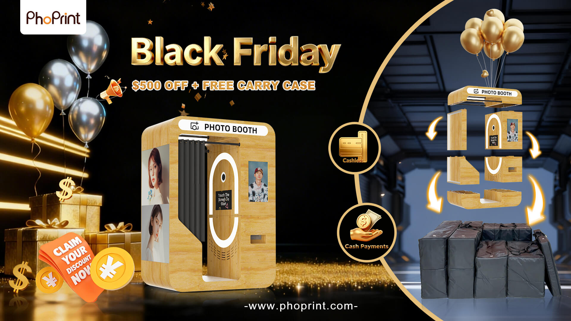 small enclosed photo booth Black Friday Sale