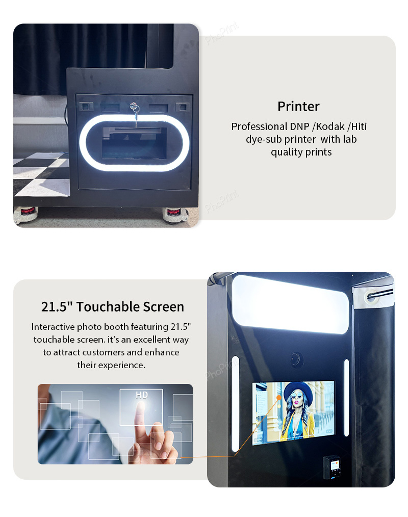 A custom-designed photo booth at a corporate event