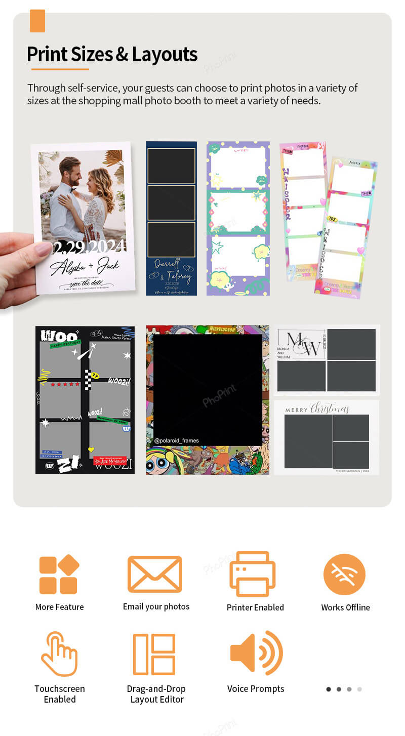 Guests interacting with a branded photo booth