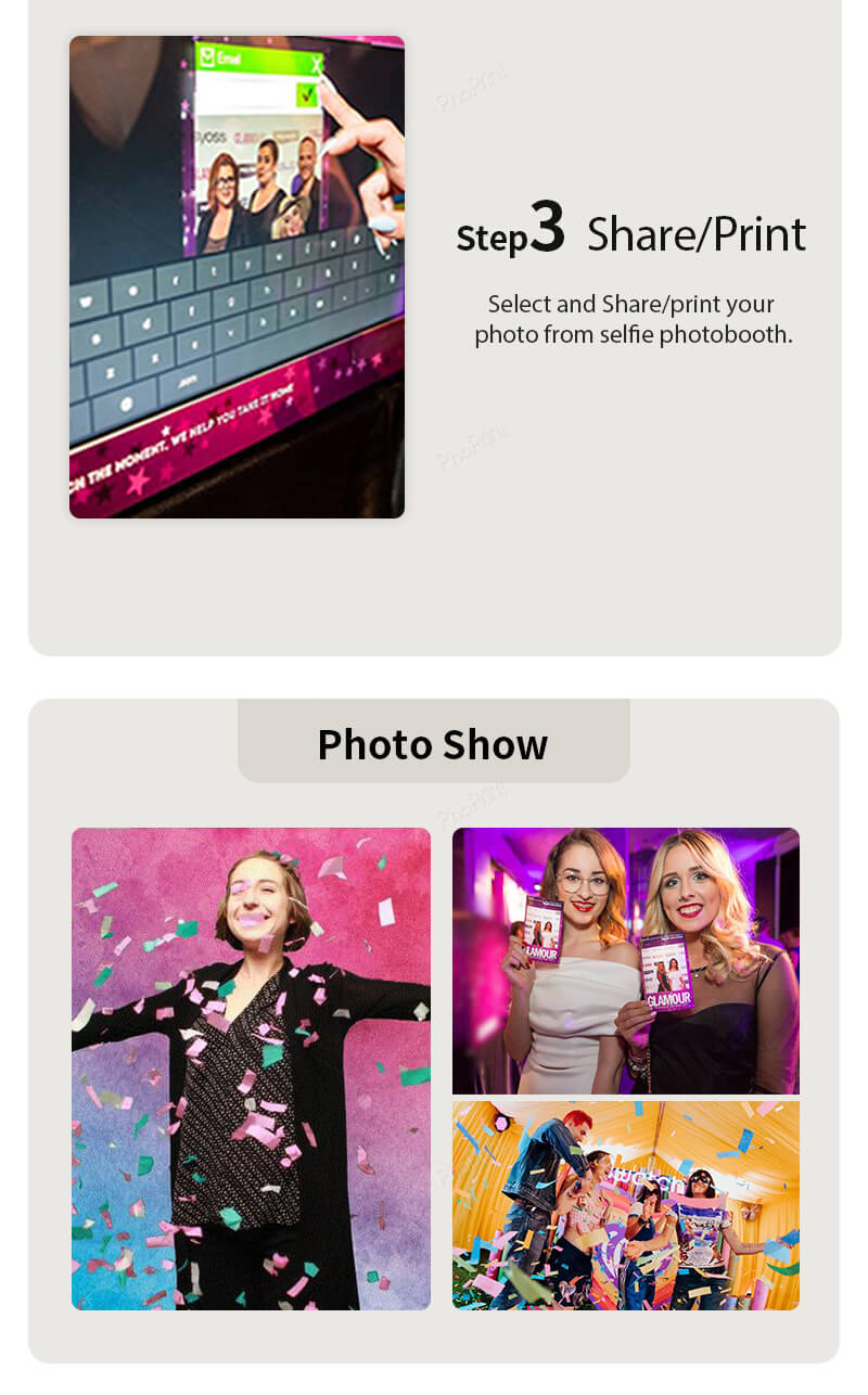 An enclosed photo booth rented for a birthday party