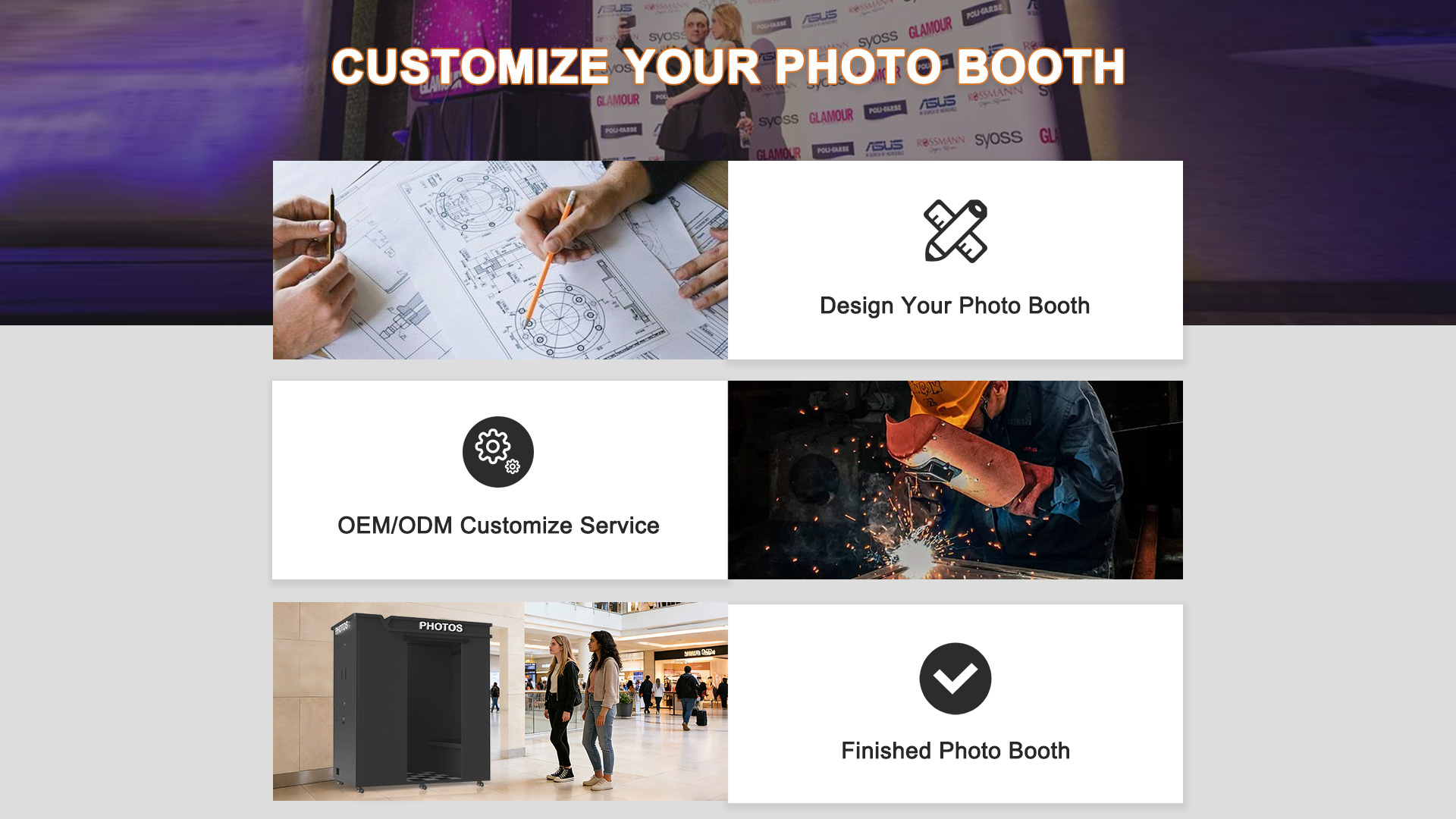 Customize your photo booth – hardware, enclosure, and software OEM/ODM service