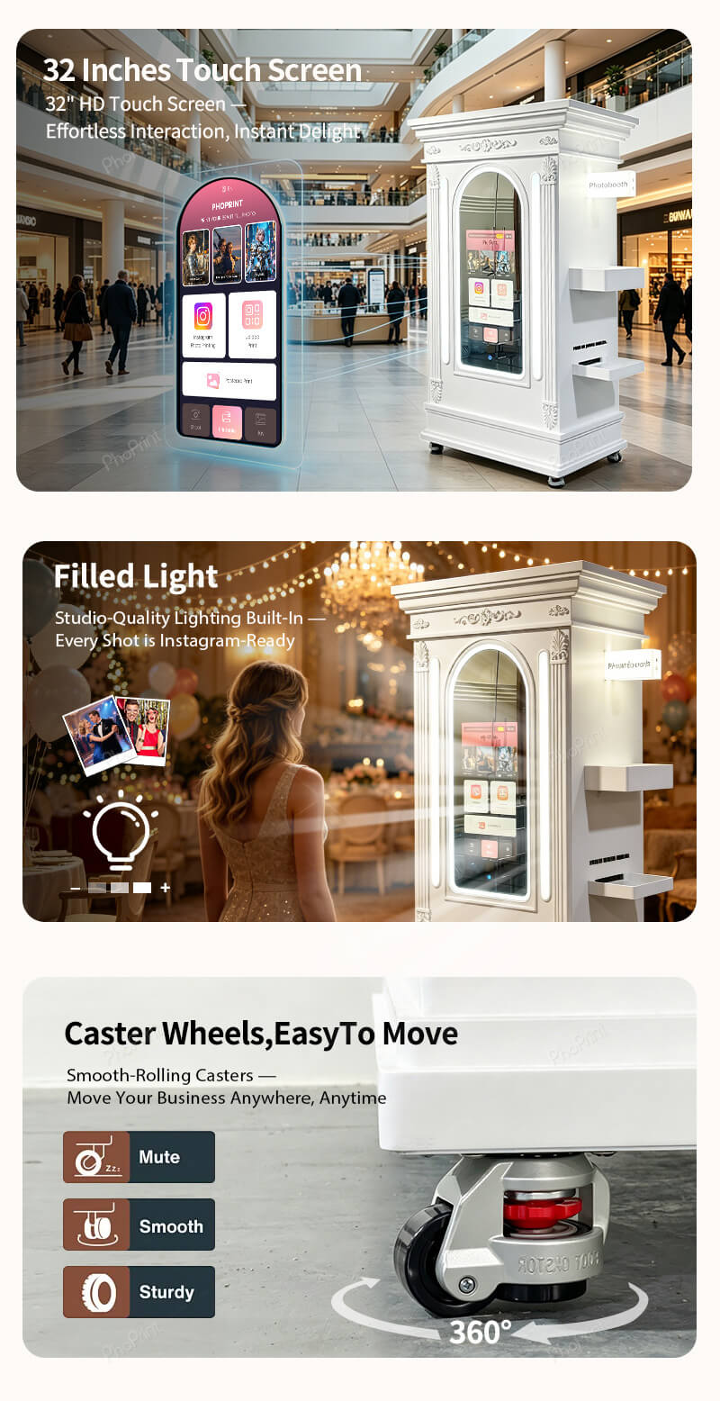 Commercial grade wood photo booth