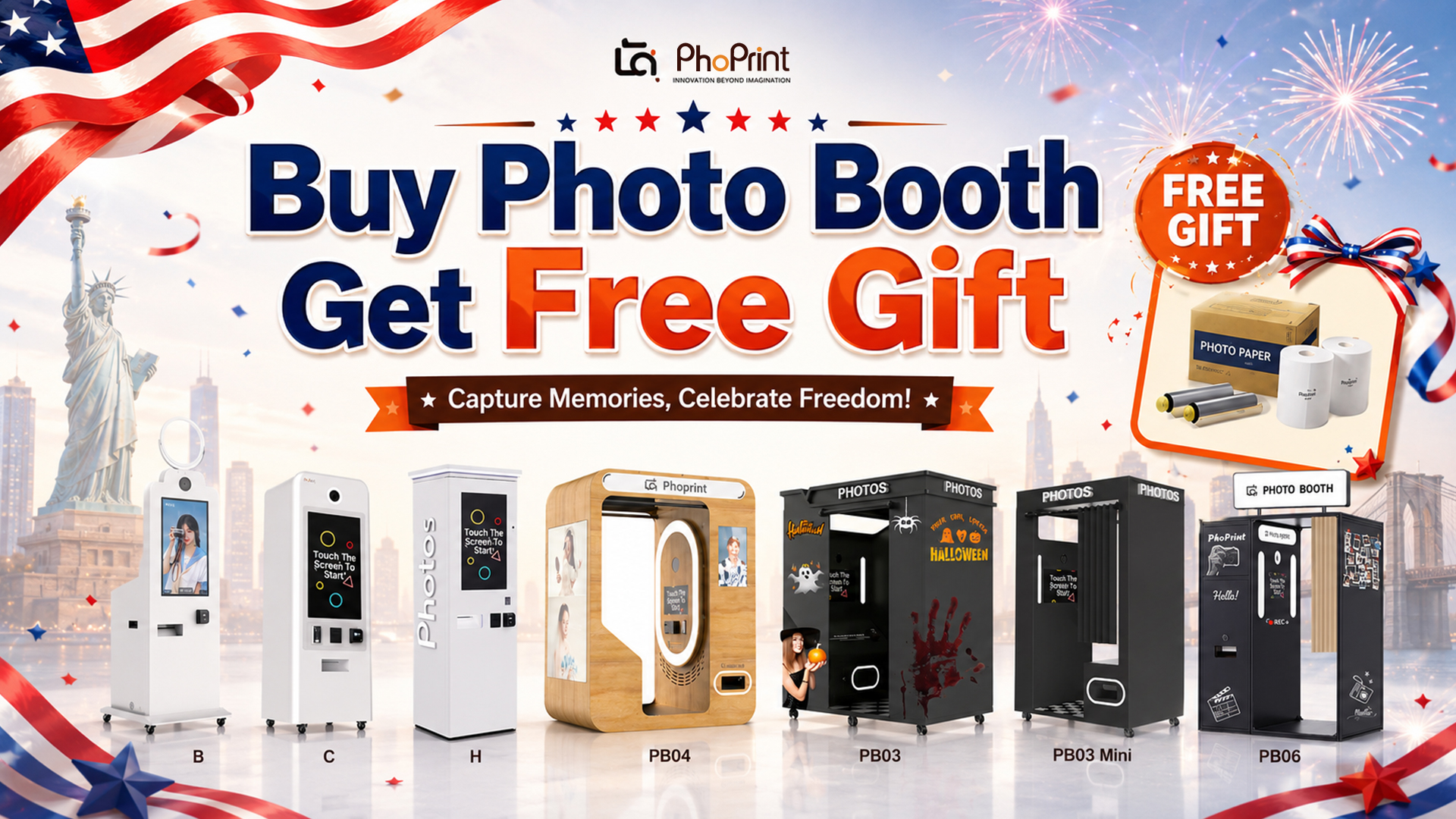 付费款-Phoprint PhoPrint enclosed payment photobooth with credit card reader in a shopping mall.